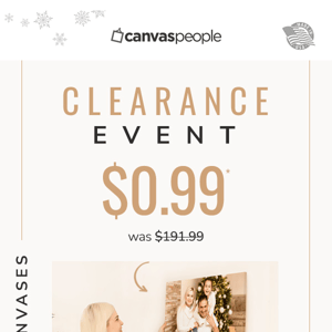 Less Than 8 Hours Left for $.99 Canvases!