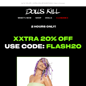 Now Extra 20% Off → 2 HRS ONLY