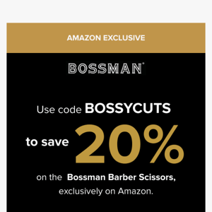 AMAZON EXCLUSIVE: Get 20% off Bossman Barber Scissors
