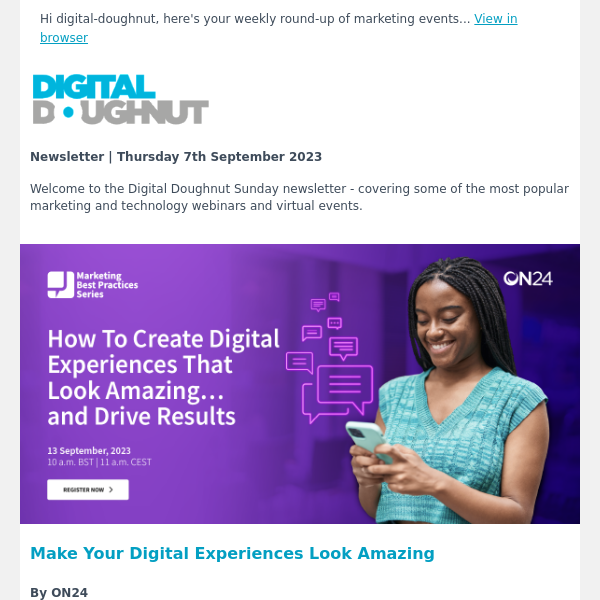 Webinars & Events: Make Digital Experiences Look Amazing & Improve Customer Value
