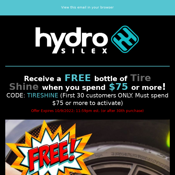 Get a FREE bottle of Tire Shine with this offer...