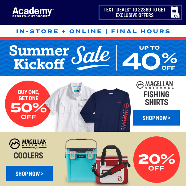 🚨FINAL HOURS🚨 Up to 40% Off Deals ➡️ - Academy Sports + Outdoors