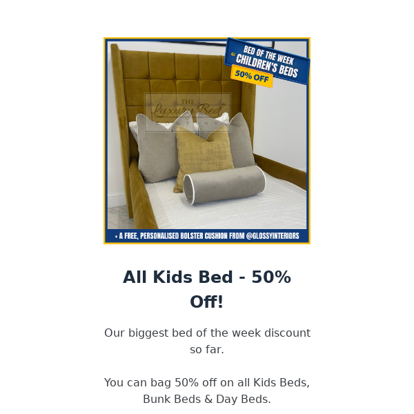 All Kids Beds 50% Off!