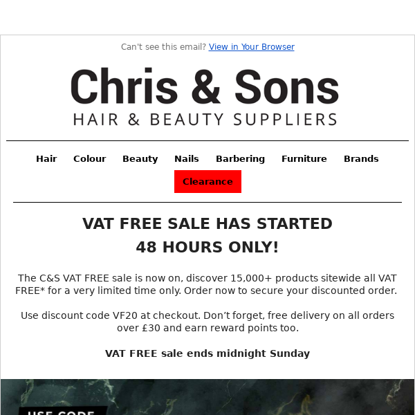 VAT Free Sale: 48 Hours Only