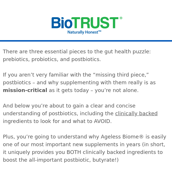 Why you may URGENTLY need a postbiotic