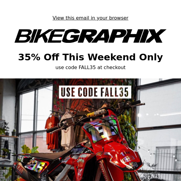 35% Off This Weekend Only ⚡ Motocross Graphics
