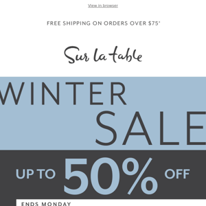 Winter Sale: Small Appliances up to 50% off.
