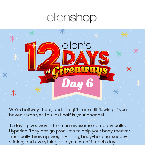 It's Day 6 of 12 Days! The Hyperice Giveaway is here!