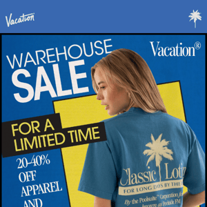 WAREHOUSE SALE: Up to 40% OFF!