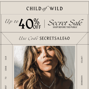 .:. 40% off Secret Sale! .:. Starts NOW!