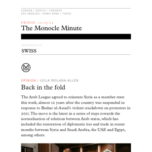 The Monocle Minute – Friday 12 May 2023