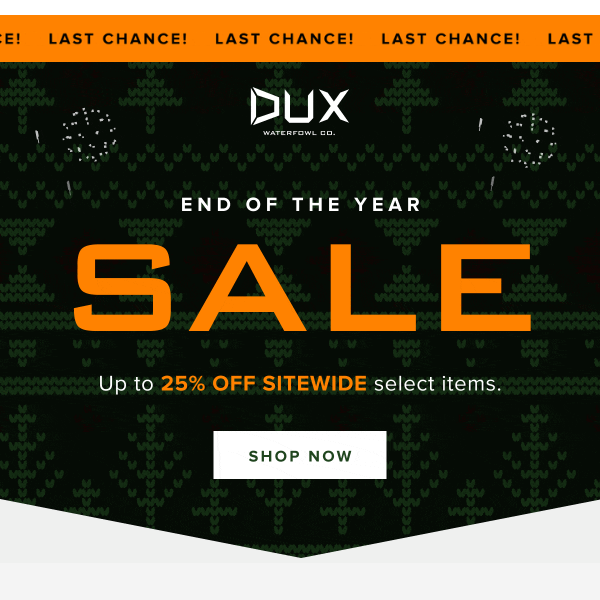 The final day of the End of the Year SALE