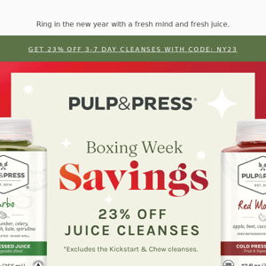Start 2023 with 23% off cleanses! Our Boxing Week Sale starts now 🎉