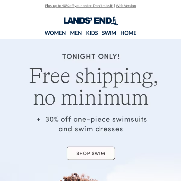 30% off one-piece swimsuits & swim dress styles with free shipping