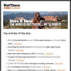 ⛰️ Hiker falls from cliff; Triple-digit heat; Largest archeological preserve; & More...
