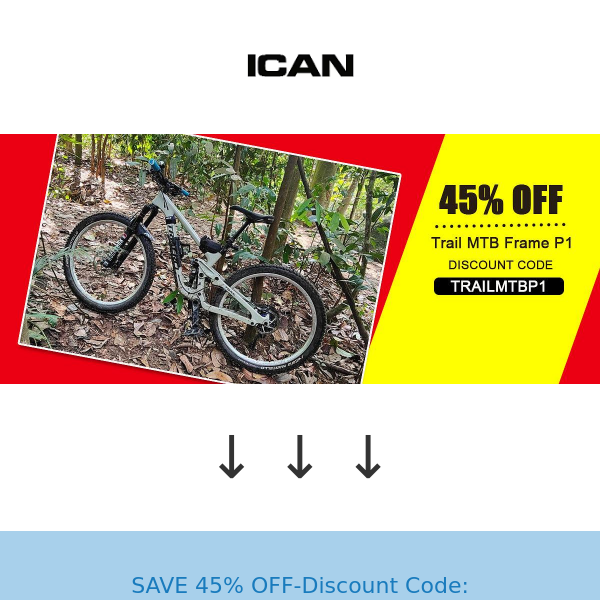 UP TO 45% OFF-ICAN MTB P1/P9 Frame lowest price ever, first come first served!