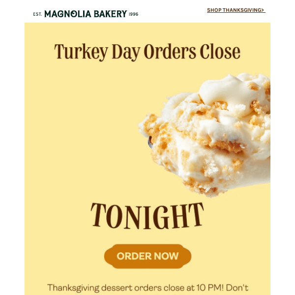 Thanksgiving dessert orders close TONIGHT 🏃‍♀️📦