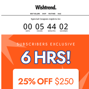 extra 25% off for 6 hours only⏳