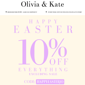 10% OFF only this easter weekend!💛