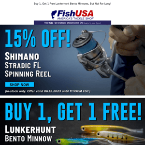 Don't Miss This! Shimano Stradic Spinning Reels 15% Off!