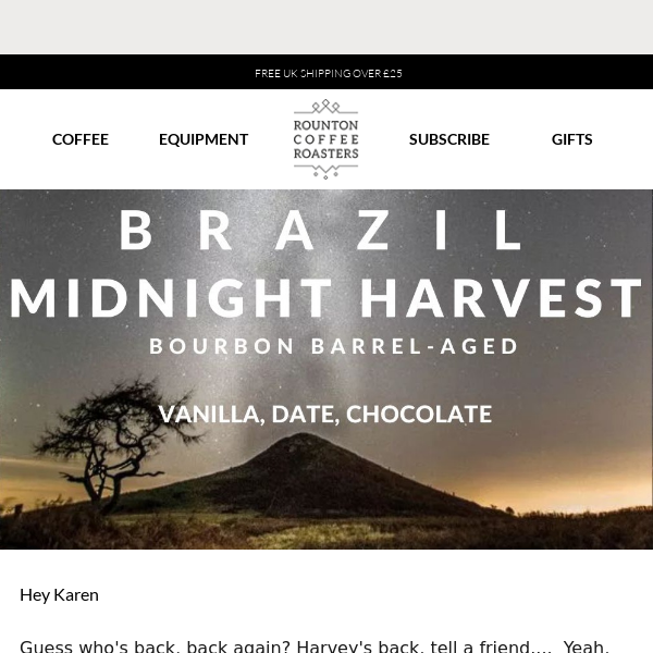 New Release - Midnight Harvest Bourbon Barrel-aged Coffee