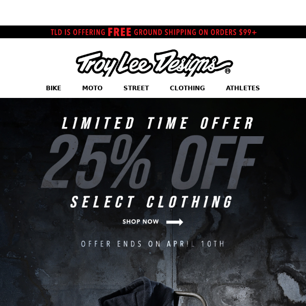 Flash Sale - 25% Off Select Clothing