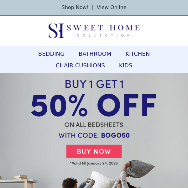 😨Hurry – Buy One Get Once 50% Off Bedsheets Sale Ending Soon!