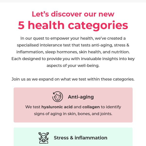 5 BRAND NEW categories to improve your health