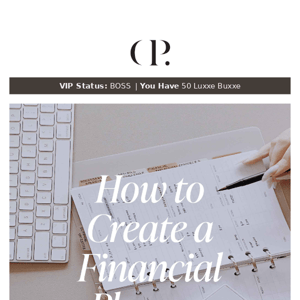 Time to get your finances in order 💵