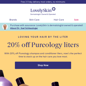 JUST DROPPED: 20% off Pureology Liter Sale!