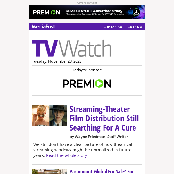 TV Watch: Streaming-Theater Film Distribution Still Searching For A Cure
