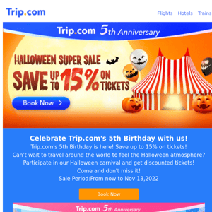 Celebrate Trip.com's 5th Birthday with us!