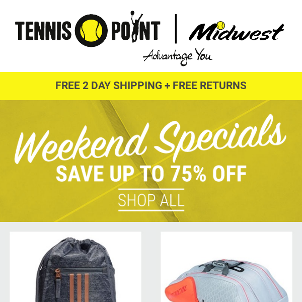⚡BEST DEALS of the Week! Save up to 75% Off!⚡ - Tennis Point
