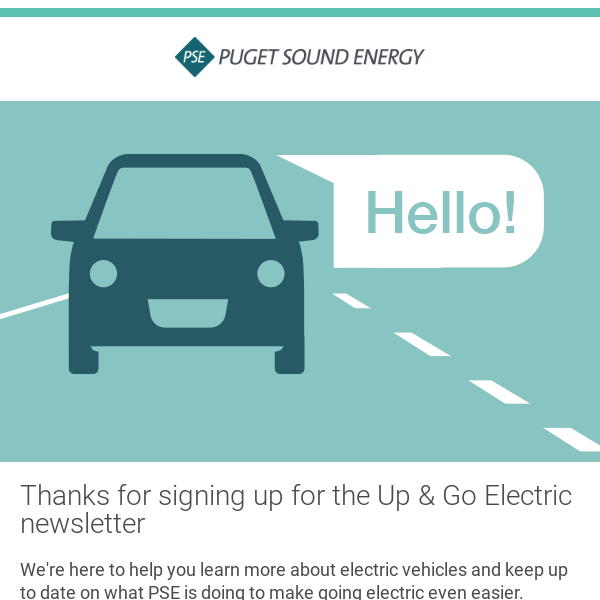 Thanks for joining our electric vehicle newsletter