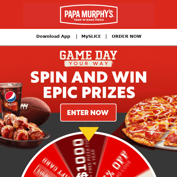 Spin to win every week! 🏈