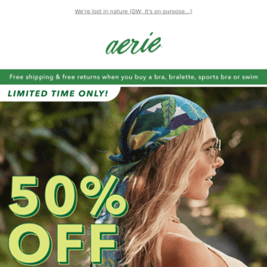 50% off all Aerie bras & bralettes, you won't want to miss this SALE!