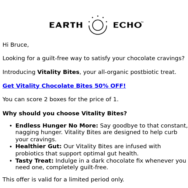 🍫 Buy 50% OFF Vitality Bites 🍫