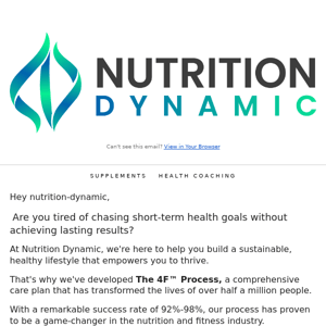 Nutrition Dynamic, Start Your Health Journey with a FREE Flush Bundle - Your Key to Transformation