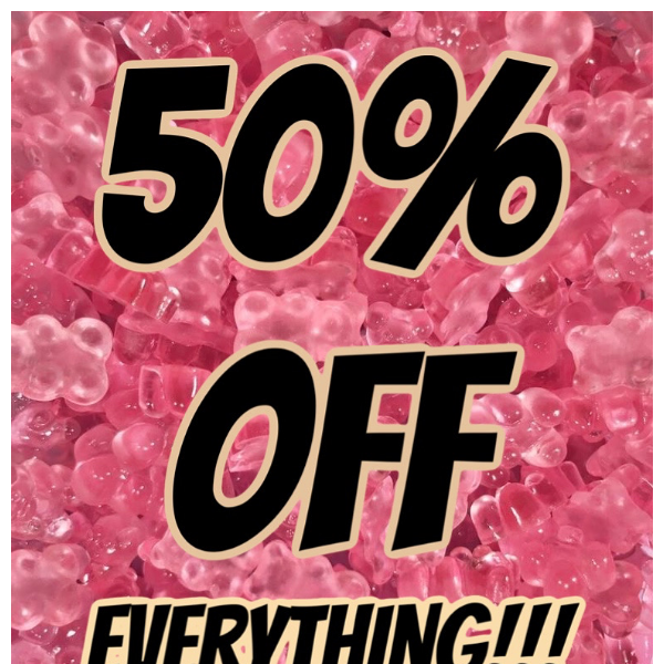 50% OFF EVERYTHING FOR 1 HOUR😱