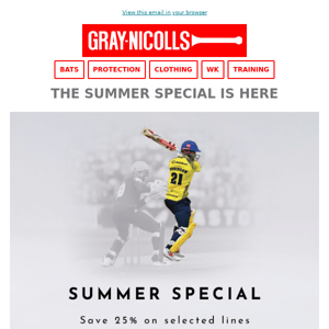 🏏 Summer Special: 25% off