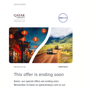 Qatar Airways , don't miss out! Fly into the New Year with our unbeatable fares starting at $799.