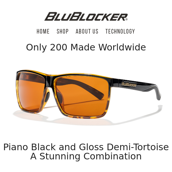 Piano Black and Gloss Demi-Tortoise - STUNNING - Blu Blocker