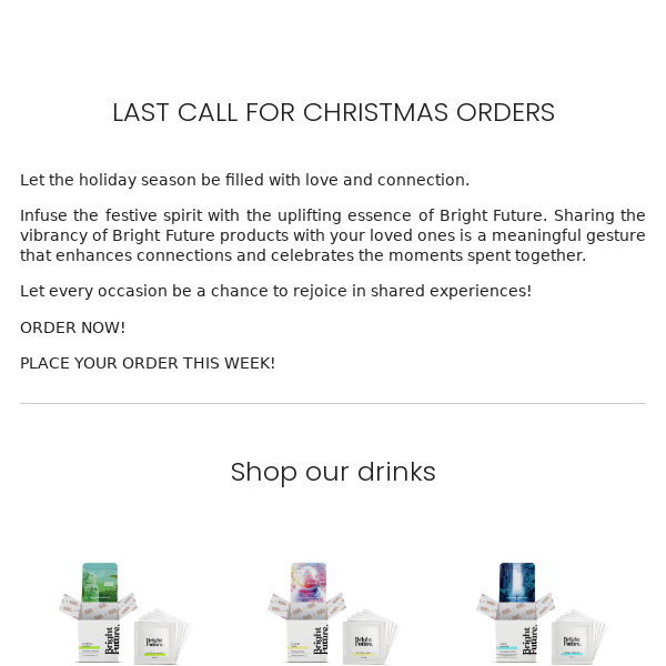 Place your Christmas order TODAY