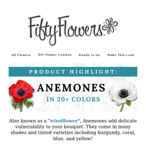 Delicate Anemones in 20+ colors 💙