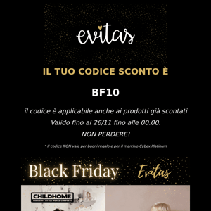 ECCO IL TUO CODICE DEL BLACK FRIDAY 🖤 CLICCA E APPROFITTA 🖤