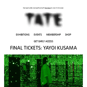 Coming soon: final ticket release for Yayoi Kusama ✨