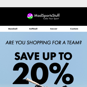 Save up to 20% when you shop for your team! 💸