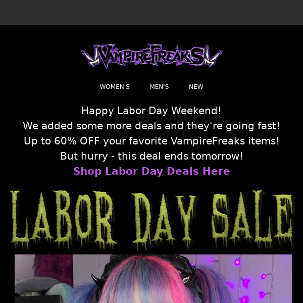 Hey Boo, Labor Day Deals are going fast! Up to 60% OFF