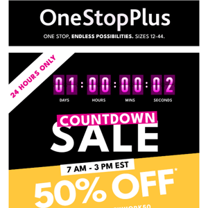 COUNTDOWN SALE: Get 45% off your order until 9 p.m.