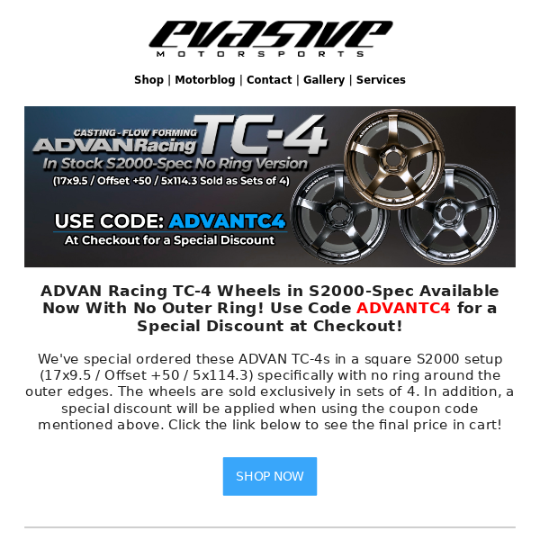 ADVAN TC-4 S2000-Spec No Ring Version Special Sale!